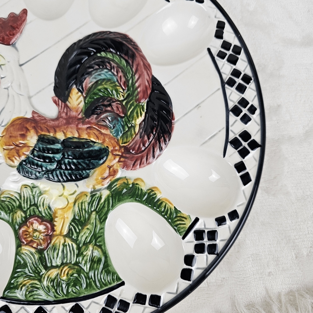 Vintage Rooster Egg Serving Plate CBK Ltd. LLC - Picture 3 of 13